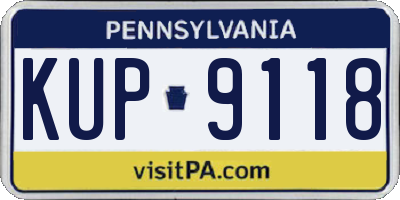 PA license plate KUP9118