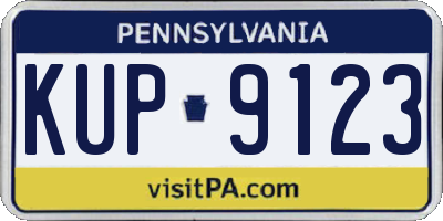 PA license plate KUP9123