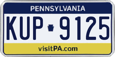 PA license plate KUP9125