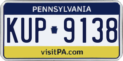 PA license plate KUP9138