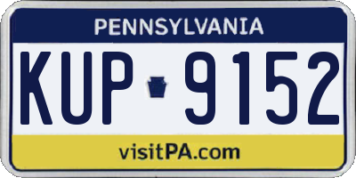 PA license plate KUP9152