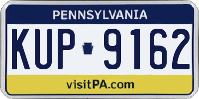 PA license plate KUP9162