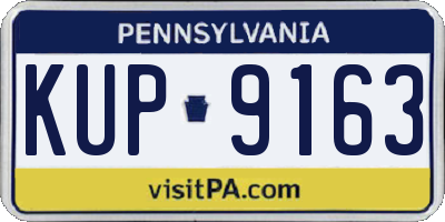 PA license plate KUP9163