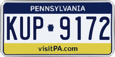 PA license plate KUP9172