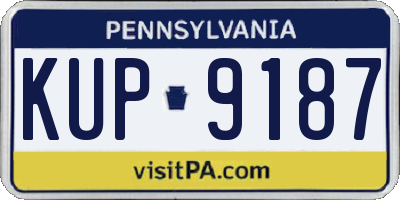 PA license plate KUP9187