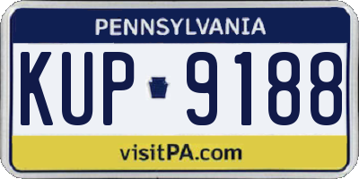 PA license plate KUP9188