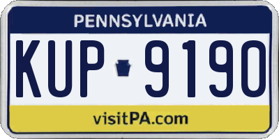 PA license plate KUP9190