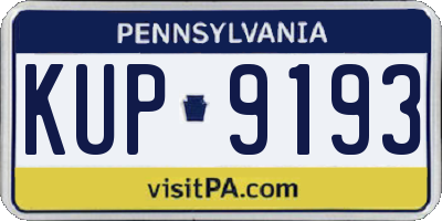 PA license plate KUP9193