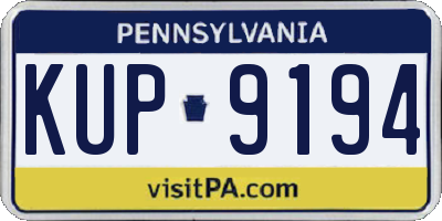 PA license plate KUP9194