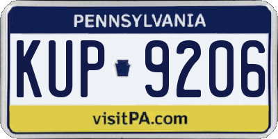 PA license plate KUP9206