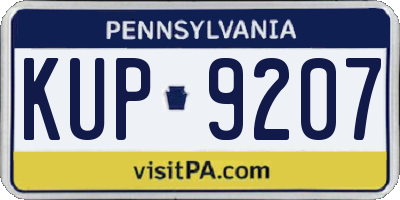 PA license plate KUP9207
