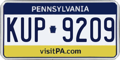 PA license plate KUP9209