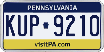 PA license plate KUP9210