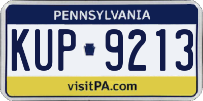 PA license plate KUP9213