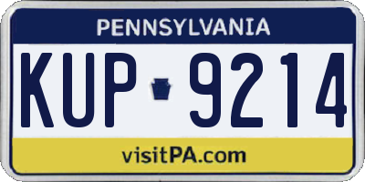 PA license plate KUP9214