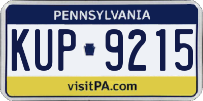 PA license plate KUP9215