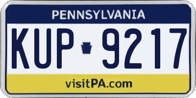 PA license plate KUP9217