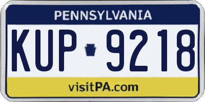 PA license plate KUP9218