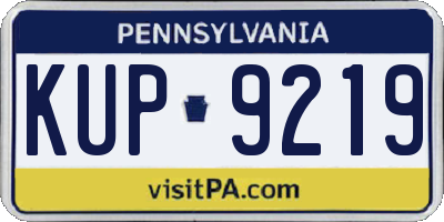 PA license plate KUP9219