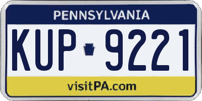 PA license plate KUP9221