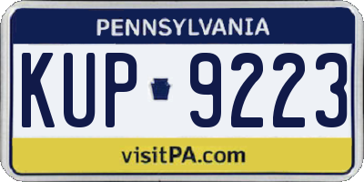 PA license plate KUP9223