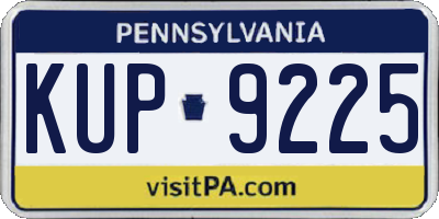PA license plate KUP9225