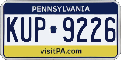 PA license plate KUP9226