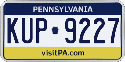 PA license plate KUP9227