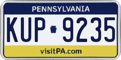 PA license plate KUP9235