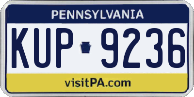 PA license plate KUP9236
