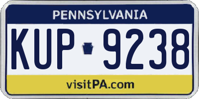 PA license plate KUP9238
