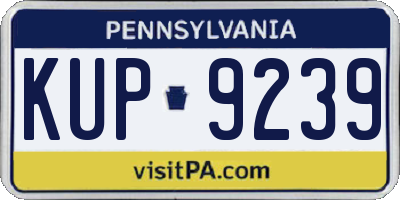 PA license plate KUP9239