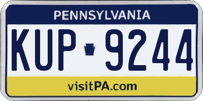 PA license plate KUP9244
