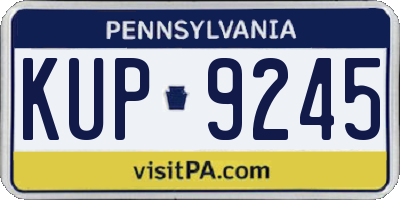 PA license plate KUP9245