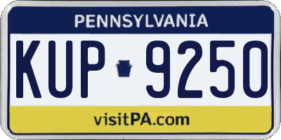 PA license plate KUP9250