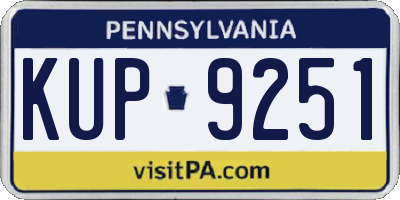 PA license plate KUP9251