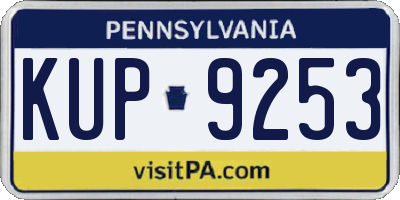 PA license plate KUP9253