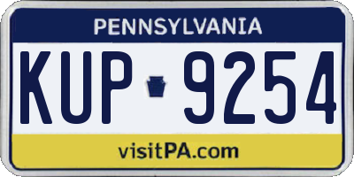 PA license plate KUP9254
