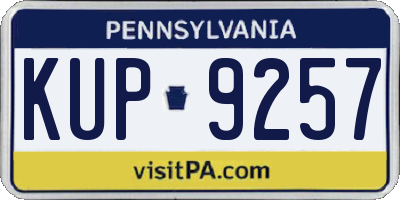 PA license plate KUP9257