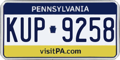 PA license plate KUP9258
