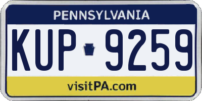 PA license plate KUP9259