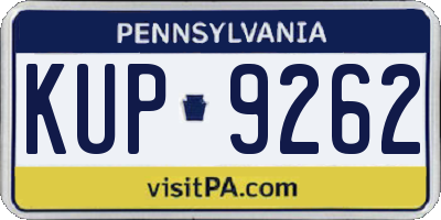 PA license plate KUP9262