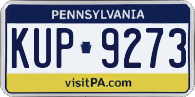 PA license plate KUP9273
