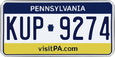 PA license plate KUP9274