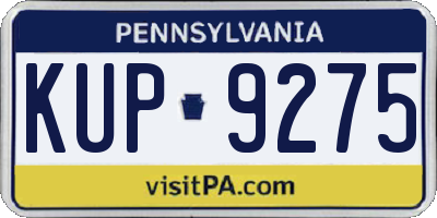PA license plate KUP9275