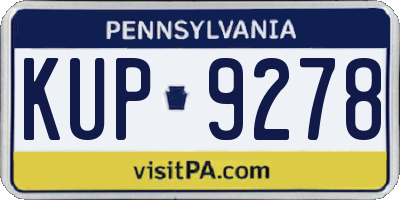 PA license plate KUP9278
