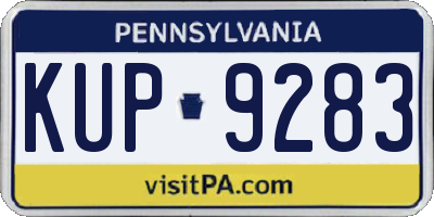 PA license plate KUP9283