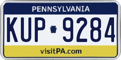 PA license plate KUP9284