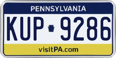 PA license plate KUP9286