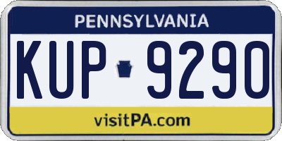 PA license plate KUP9290